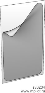 Визитка самоклеящаяся вертикальная со скругленными углами. Каталог рекламной продукции